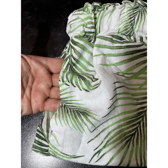 Sigrid Olsen Palm Frond Elastic Waist Linen Blend Shorts Size Large - Picture 3 of 7